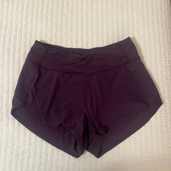 Outdoor Voices Purple Athletic Shorts with Curved Hem - Picture 3 of 4